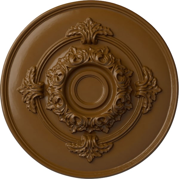 Ekena Millwork Monique Ceiling Medallion (Fits Canopies up to 3 3/4"), Hand-Painted Smokey Topaz, 13 3/4"OD x 1"P CM13MOSTF - main